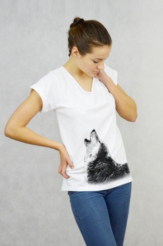 WILK - Koszulka Oversize szeroki dekolt T-shirt GAU great as You