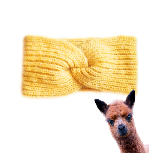 opaski do włosów Wełniana opaska handmade z alpaki i merino, ciepła, miękka, niegryząca