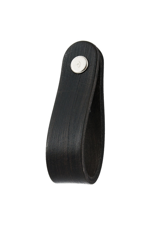 gałki do mebli Skórzany uchwyt meblowy COLORISO BLACK WOOD P