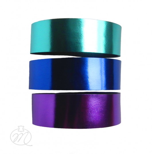 Komplet trzech bransolet skórzanych metallic Mikashka