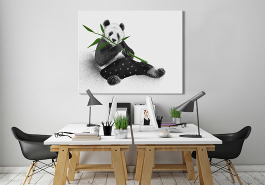 OBRAZ NA PŁÓTNIE - 100x80cm PANDA NOWdeco