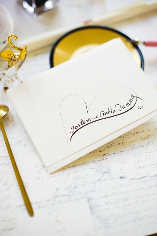 kartki scrapbooking Kartka artystyczna kaligrafowana ręcznie atramentem Jestem z Ciebie dumny