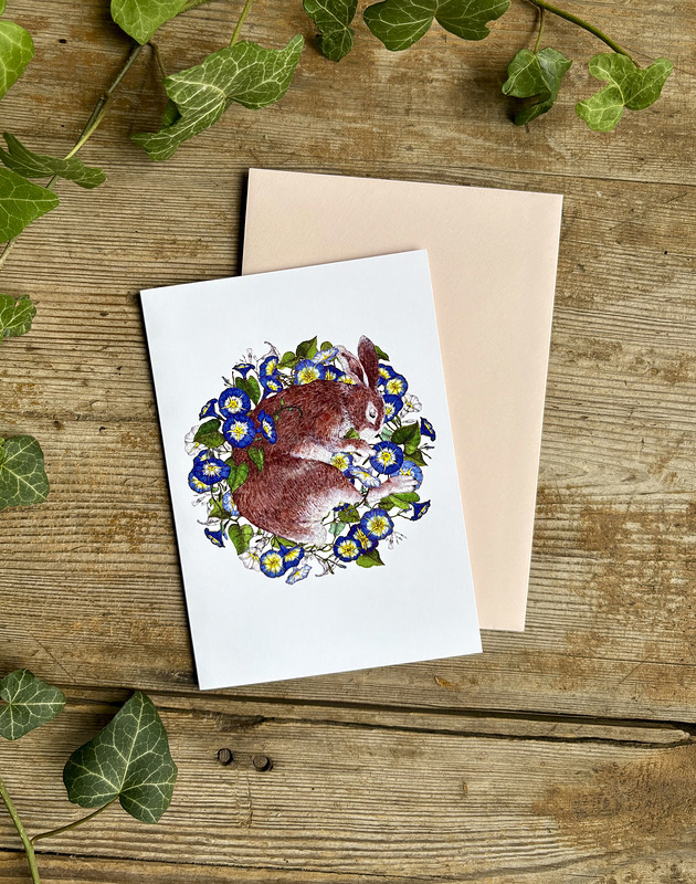 kartki okolicznościowe - wydruki Śpiący królik- Kartka- grafika- ilustracja