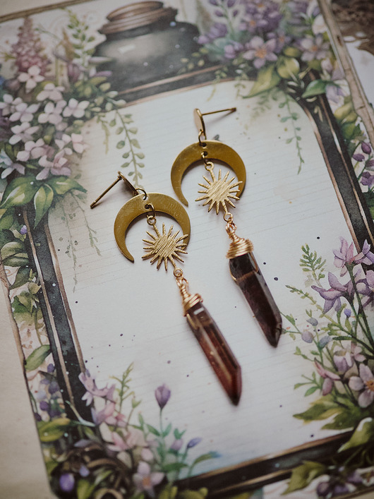 kolczyki z kamieniami Sopelki, kolczyki z kryształem górskim