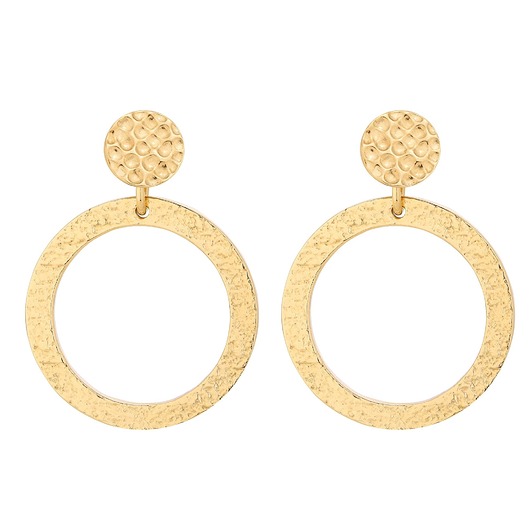 kolczyki srebrne Złote kolczyki z chropowatymi kołami