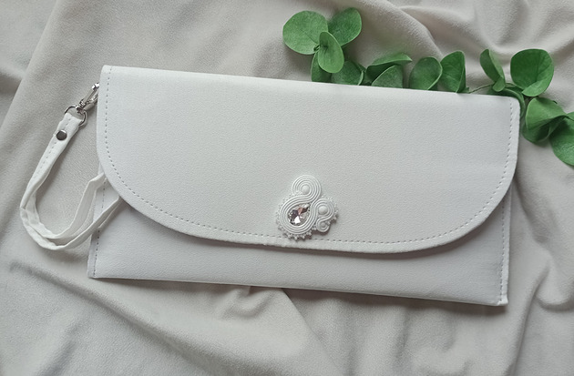 kopertówki Biała elegancka kopertówka, biała torebka wesele