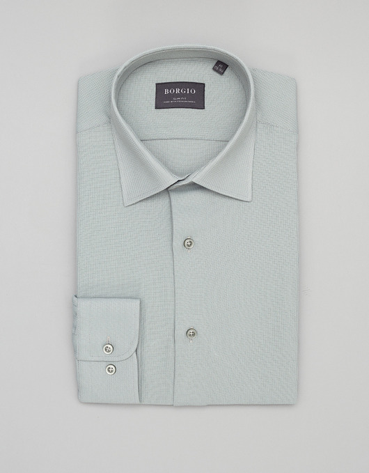 koszule męskie Koszula męska licodia 00458 długi rękaw zielony slim fit