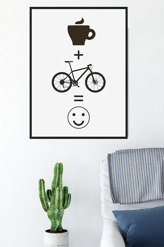 plakaty Plakat z rowerem. Rower + kawa = :-)