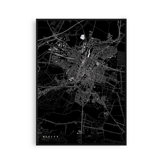 plakaty Kielce - mapa miasta  plakat z mapą Kielc