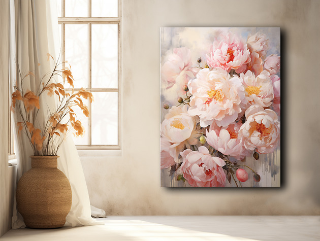 plakaty Peonie i róże - Plakat - Olej, Boho, Abstrakcja