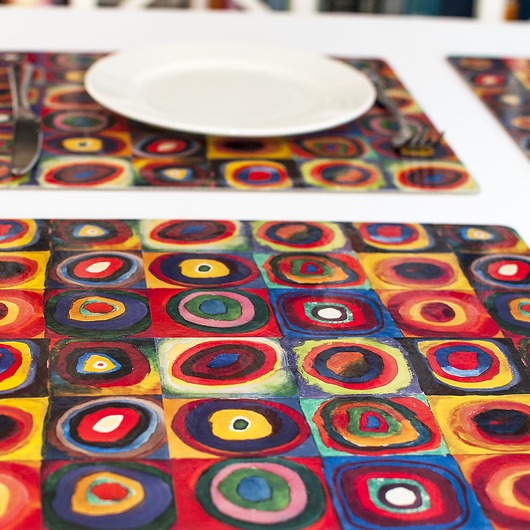 podkładki do kuchni zestaw 4 podkładek, Kwadraty i koła Kandinsky