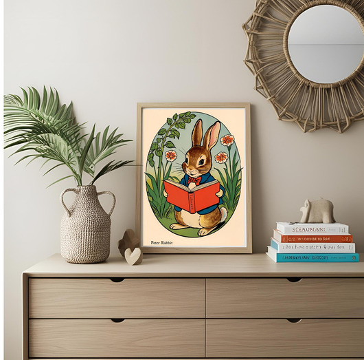 obrazy i plakaty do pokoju dziecięcego PLAKAT pokój dziecięcy Piotruś Królik ilustracja