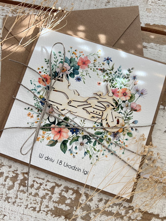 kartki scrapbooking Ręcznie robiona kartka na 18 urodziny, osiemnastka - pomysł na prezent życzen