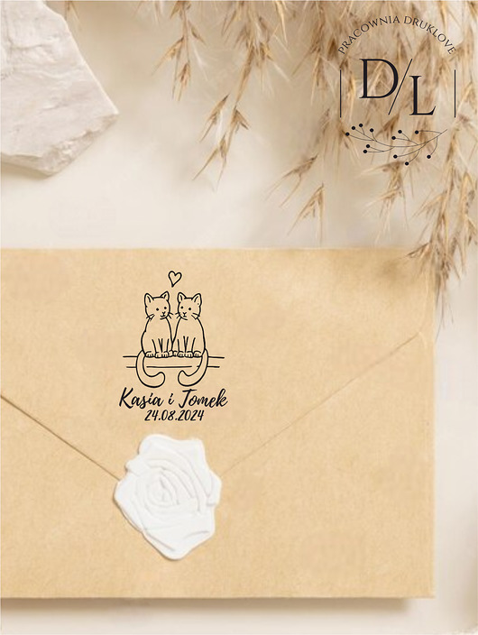 stemple ślubne Stempel ślubny personalizowany kot 28