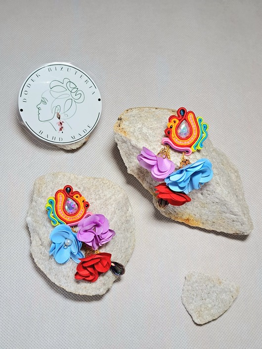 kolczyki soutache Kolczyki wiosenne