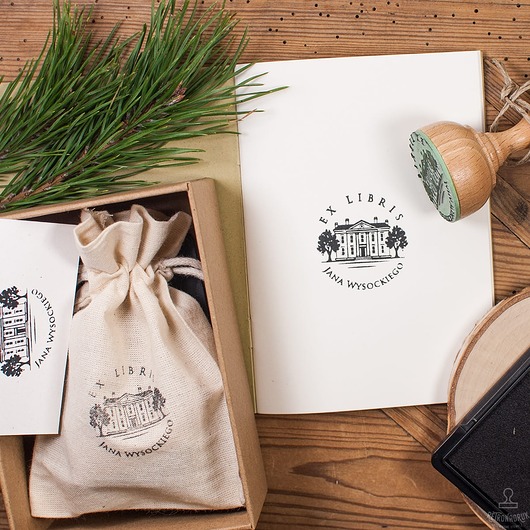 stemple ExLibris na prezent, dworek