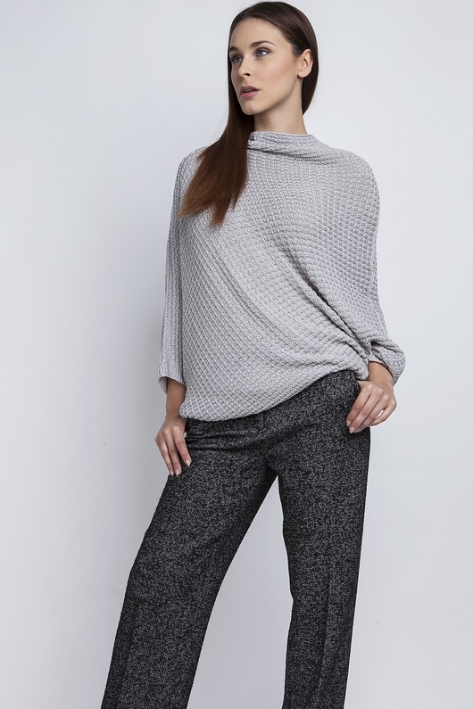 Sweter oversize, SWE049 szary MKM MKMswetry
