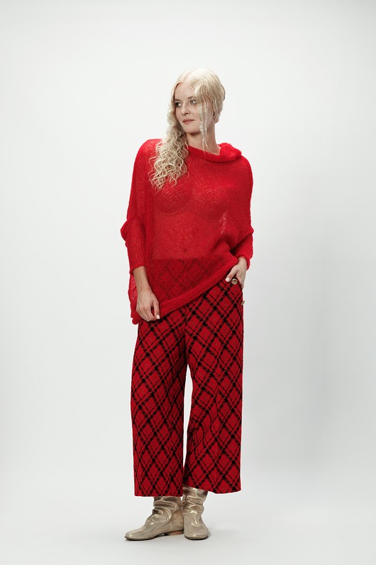 swetry damskie  Alpaka sweter Natalia - czerwony