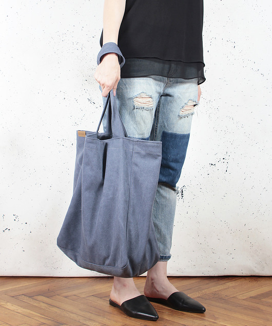 torby na ramię Lazy bag torba ciemnoniebieska na zamek / vegan