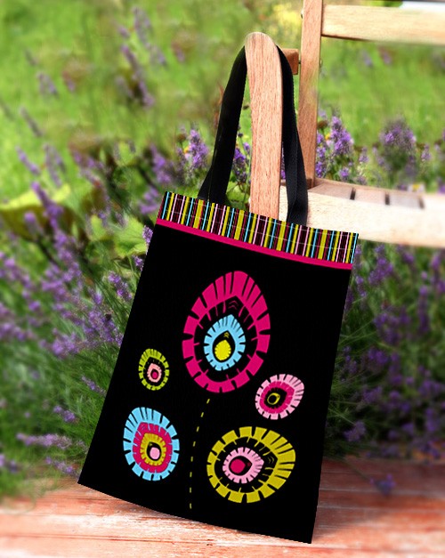 2w1 wzór - oryginalna zakupówka czarna +gratis! AT design