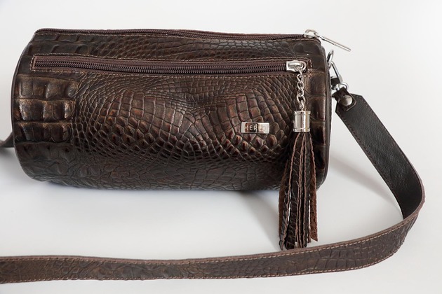 torebki mini Torebka damska TUBA , brąz krokodyl SmallBag