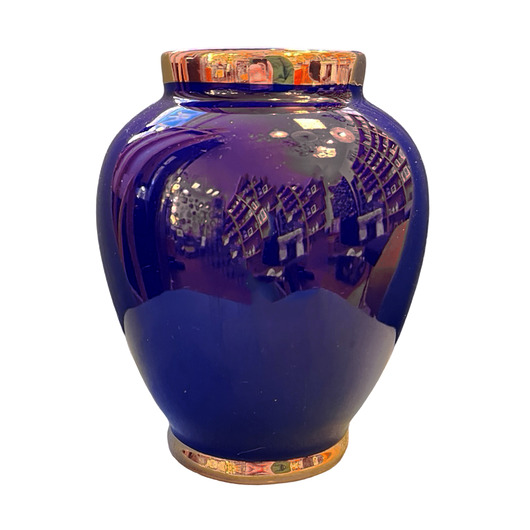wazony Kobaltowy ceramiczny wazon Niemcy lata 70.