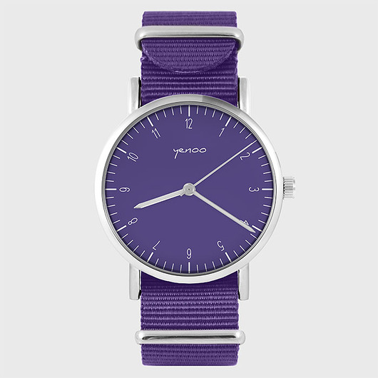 zegarki damskie Zegarek - Simple elegance - fioletowy, nato