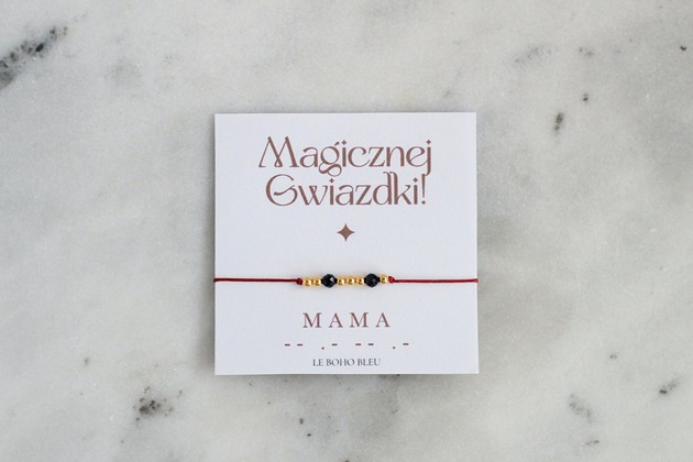 bransoletki na sznurku MAMA w alfabecie Morse'a - Magicznej Gwiazdki!