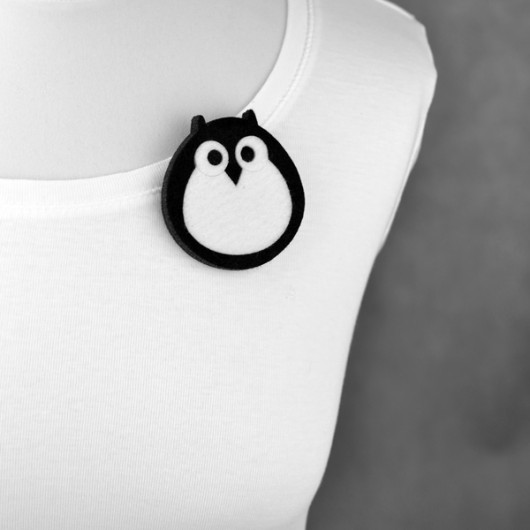 Broszka filcowa sowa Ludwika felt label