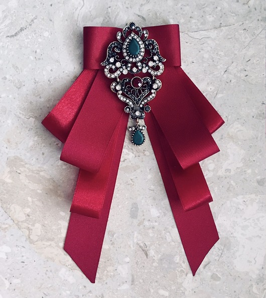 Brosza/ Krawat  Red Collection Pudrowy Różowy