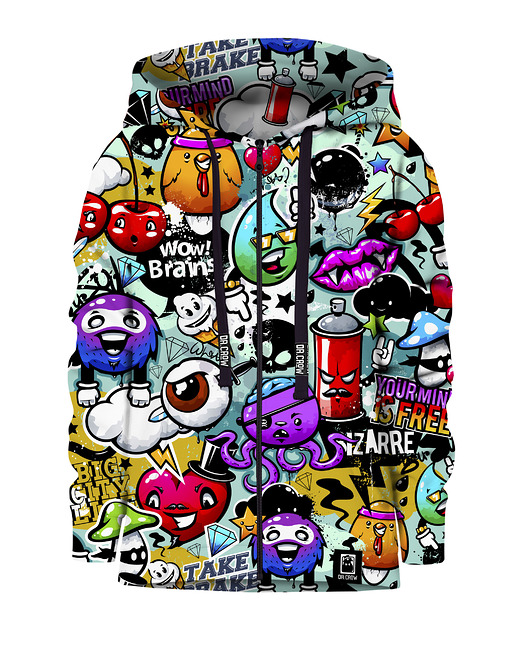 bluzy dla chłopców Bluza Zamek Chłopiec DR.CROW Graffiti Bizarre