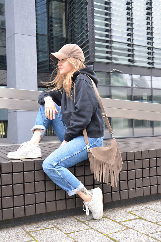 torby na ramię Velope Bag torba z frędzlami khaki