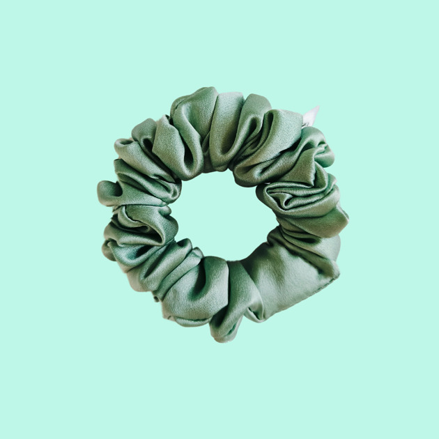 gumki do włosów Gumka jedwabna, scrunchie, frotka miętowy sorbet MIDI
