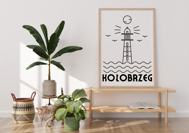 grafiki i ilustracje PLAKAT MORZE Bałtyckie, Kołobrzeg, latarnia morska