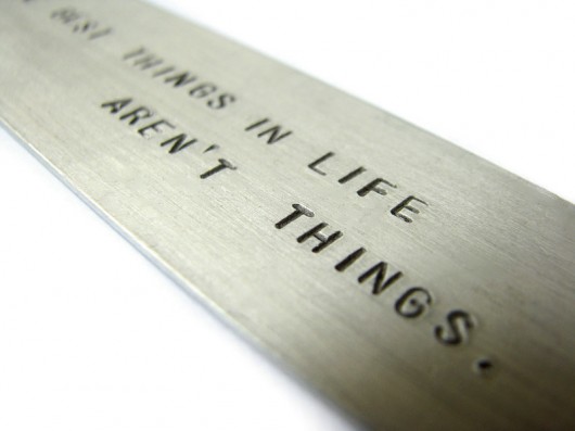Zakładka "The best things in life aren't things" Marisella