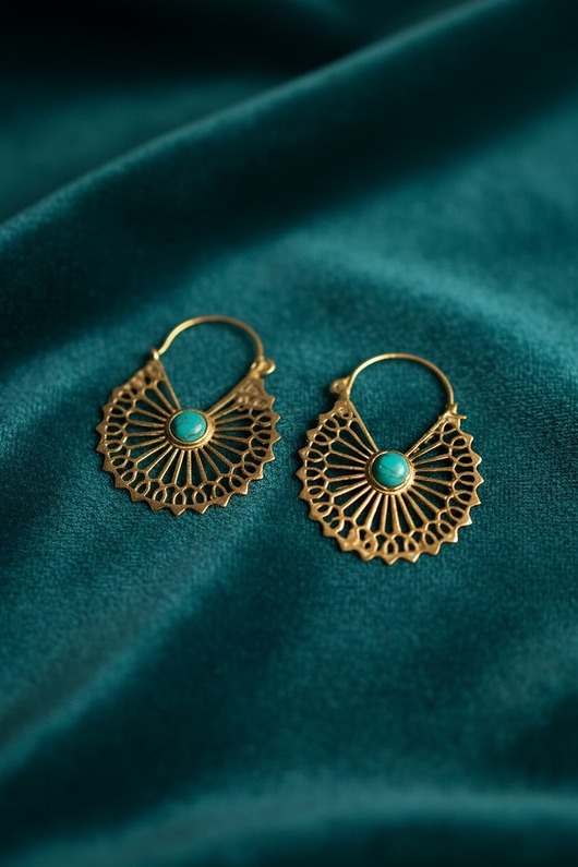 kolczyki z mosiądzu Kolczyki z mosiądzu Suri indyjska biżuteria dekorowana