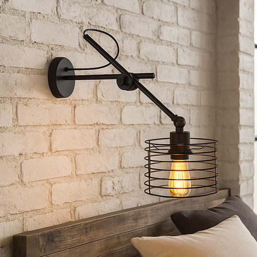 kinkiety Loftowy kinkiet na wysięgniku do czytania ALTEA LOFT z regulowanym ramieniem