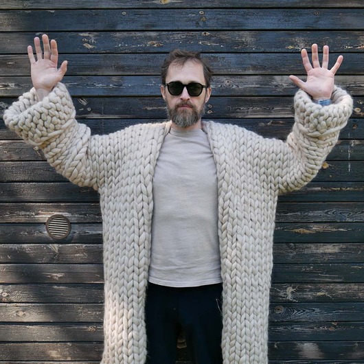 swetry męskie 100% MERINO KOLOROWY KARDIGAN OVERSIZE
