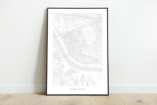 Plakat osiedle Saska Kępa / Warszawa maps by P