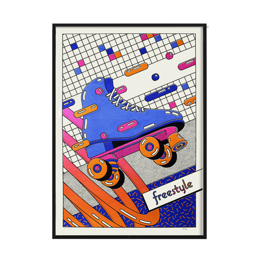 plakaty Plakat Freestyle Rollerskate pomarańcz