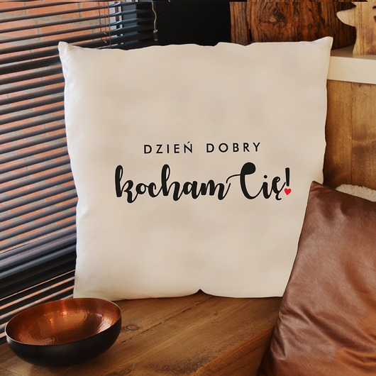 Poduszka z nadrukiem- Dzień dobry Kocham Cię AllbagAllprints