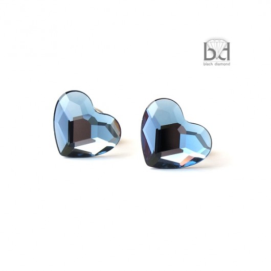 Serca kryształ Swarovski 10 mm Black Diamond