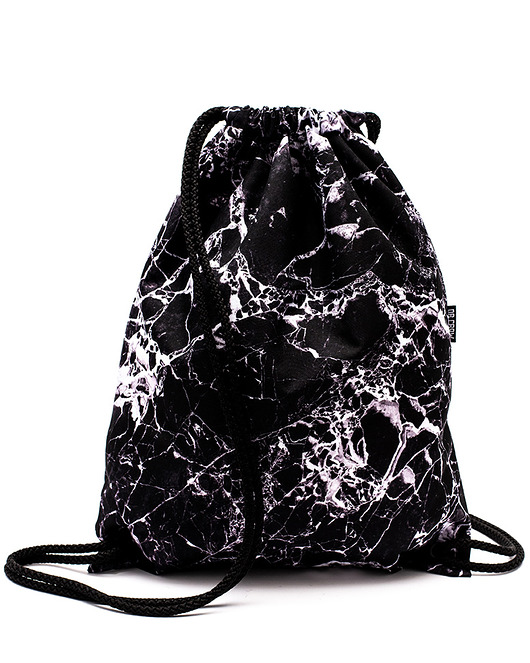 torebki, worki i plecaki dziecięce Worek Plecak Wodoodporny DR.CROW Marble Black