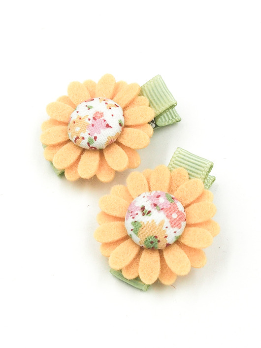 ozdoby do włosów dla dzieci Spineczki  do włosów żółte kwiatki Adele