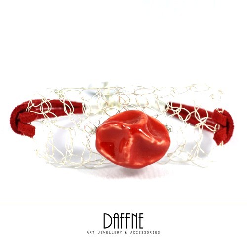 Bransoletka Red Braided Wire LOVINA PRINTS