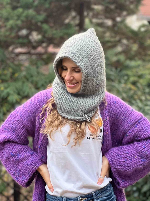 czapki damskie 100% MERINO balaclava kapturek