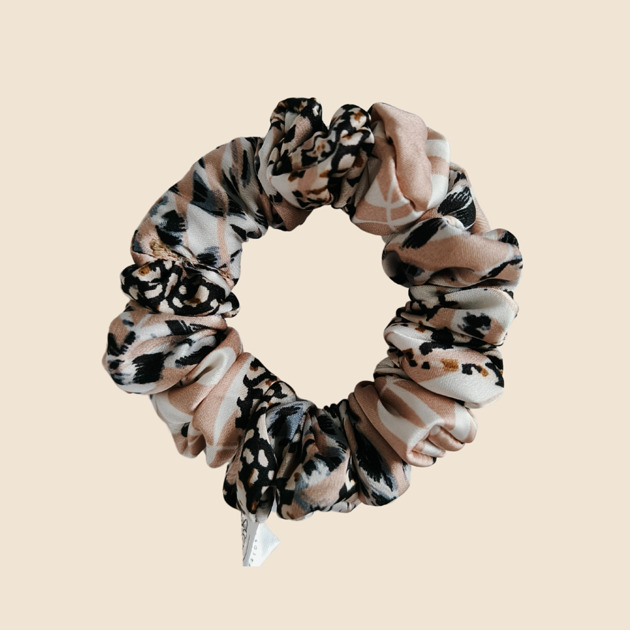 gumki do włosów Satynowa gumka satynowa scrunchie owijka frotka pustynna pantera MINI