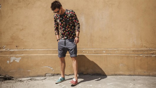 Button drill short pants krótkie spodenki siwe Button