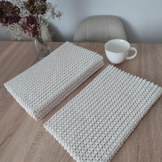 podkładki do kuchni Komplet prostokątnych podkładek ze sznurka 4szt - 25cmx40cm