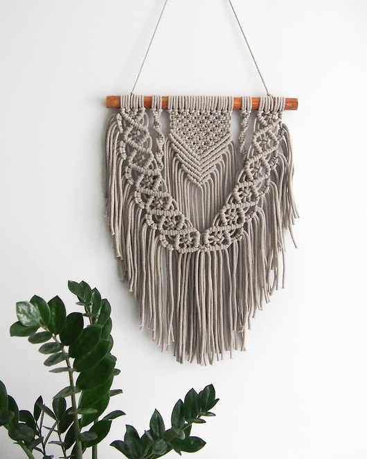 makramy Makrama 40x60 szara